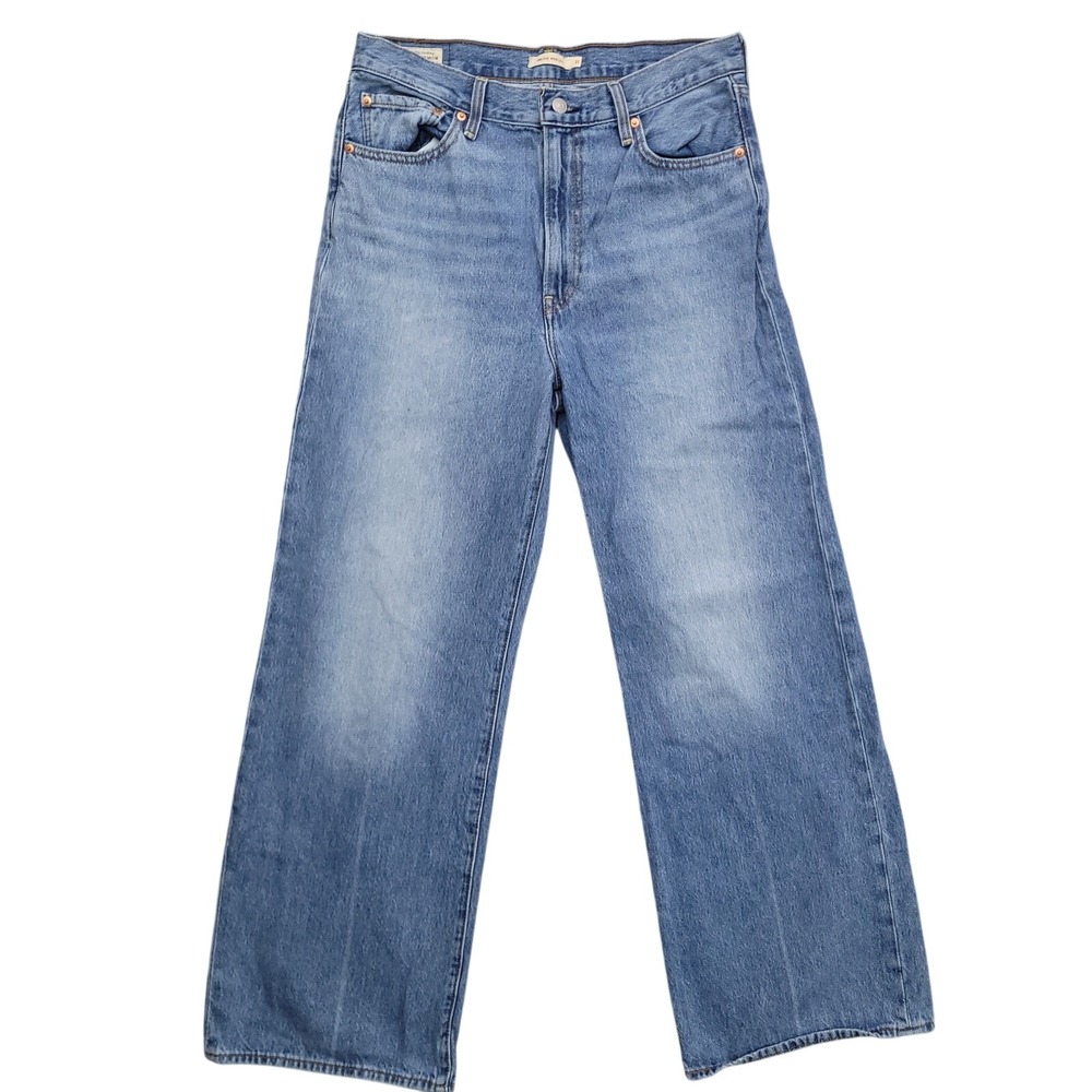 Levis Jeans Womens 31x32 (Fits 32x30) Premium Ribcage Wide Leg Blue Faded